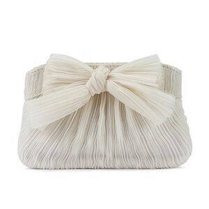 Loeffler Randall  Pearl pleated Clutch with Bow